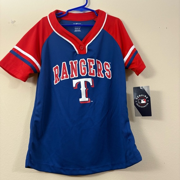Genuine Merchandise Other - MLB Texas Rangers Jersey kids M (7/8) blue & red NWT cl